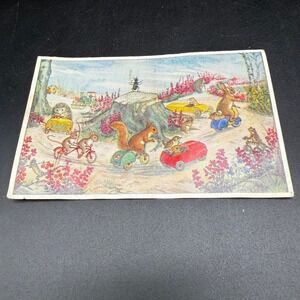 Vintage Postcard Go Round the Roundabout Medici Society London PK281 Animals‎